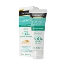 Protector Solar Facial Sin Tono Neutrogena Sun Fresh Derm Care FPS 50+ 40g